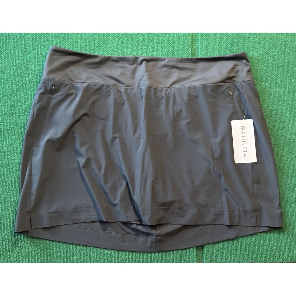 Athleta Soho Skort Womens 14 Black Featherweight Stretch Athletic 211382-012